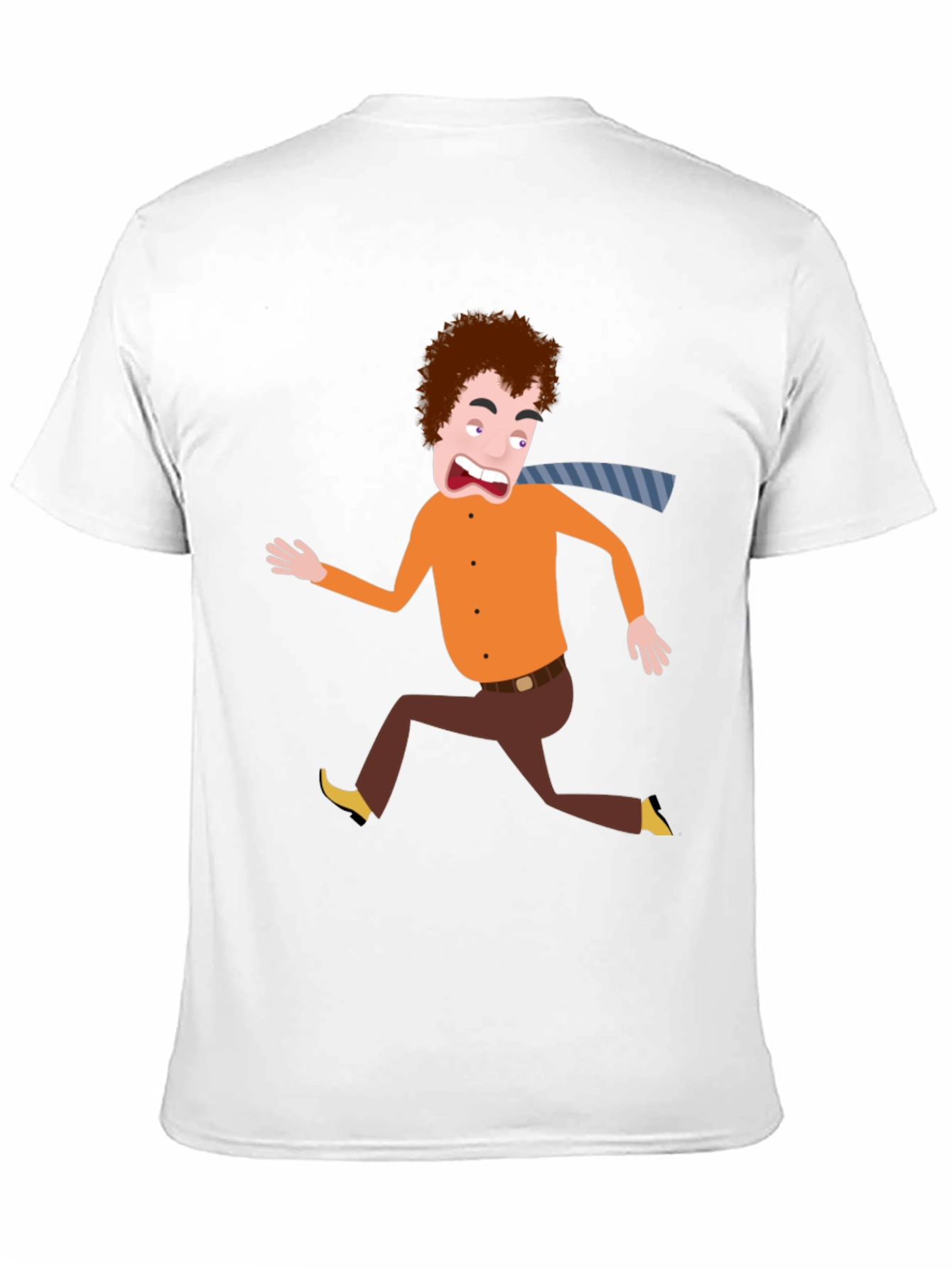 Cartoon Man Running Black T-Shirt