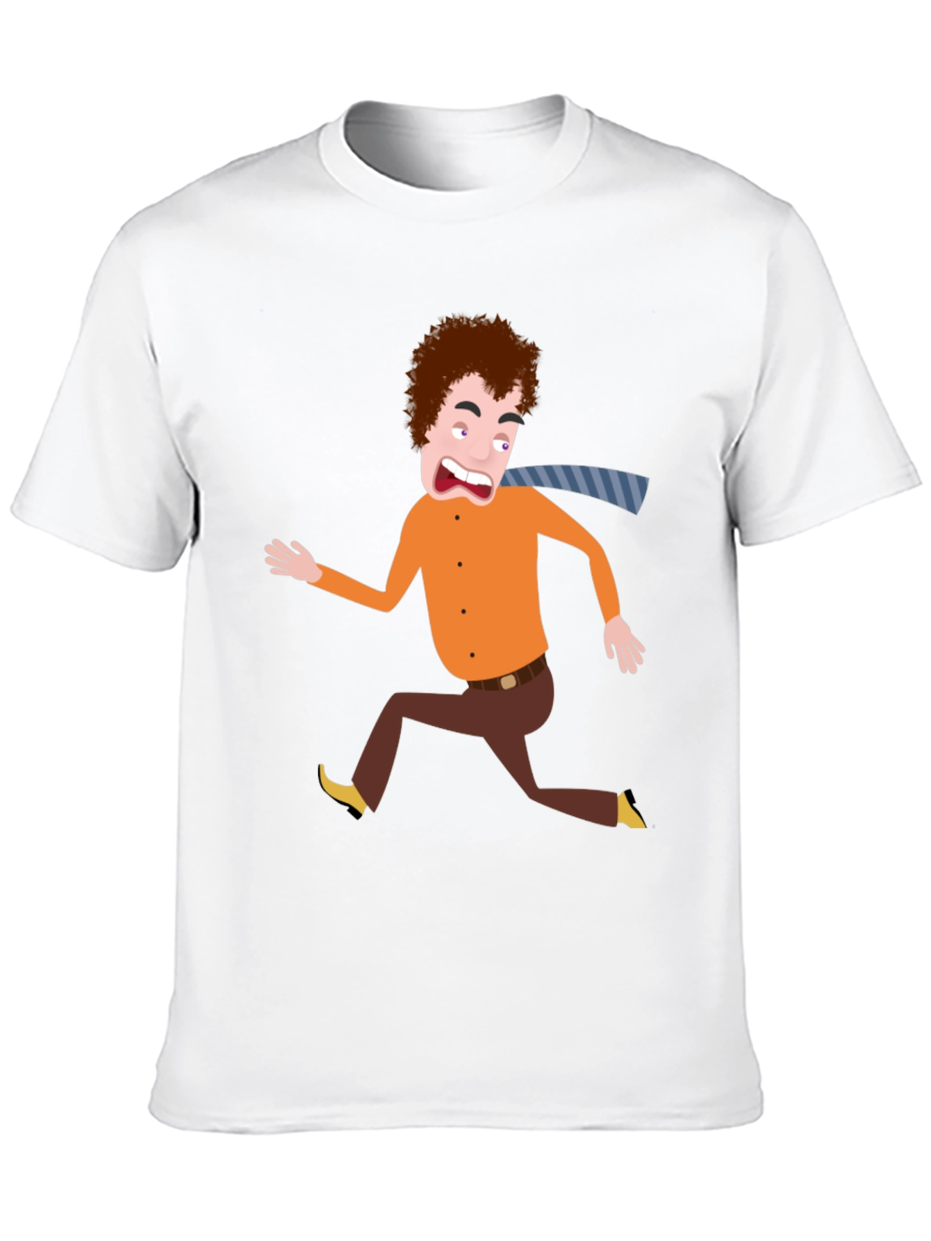 Cartoon Man Running Black T-Shirt