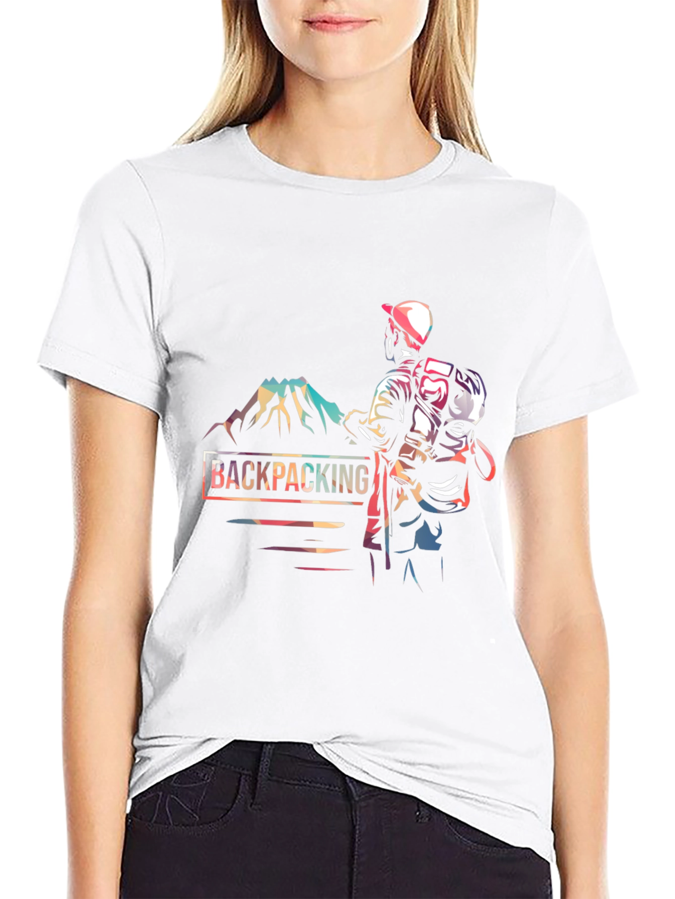 Backpacking Adventure Graphic Tee - Black