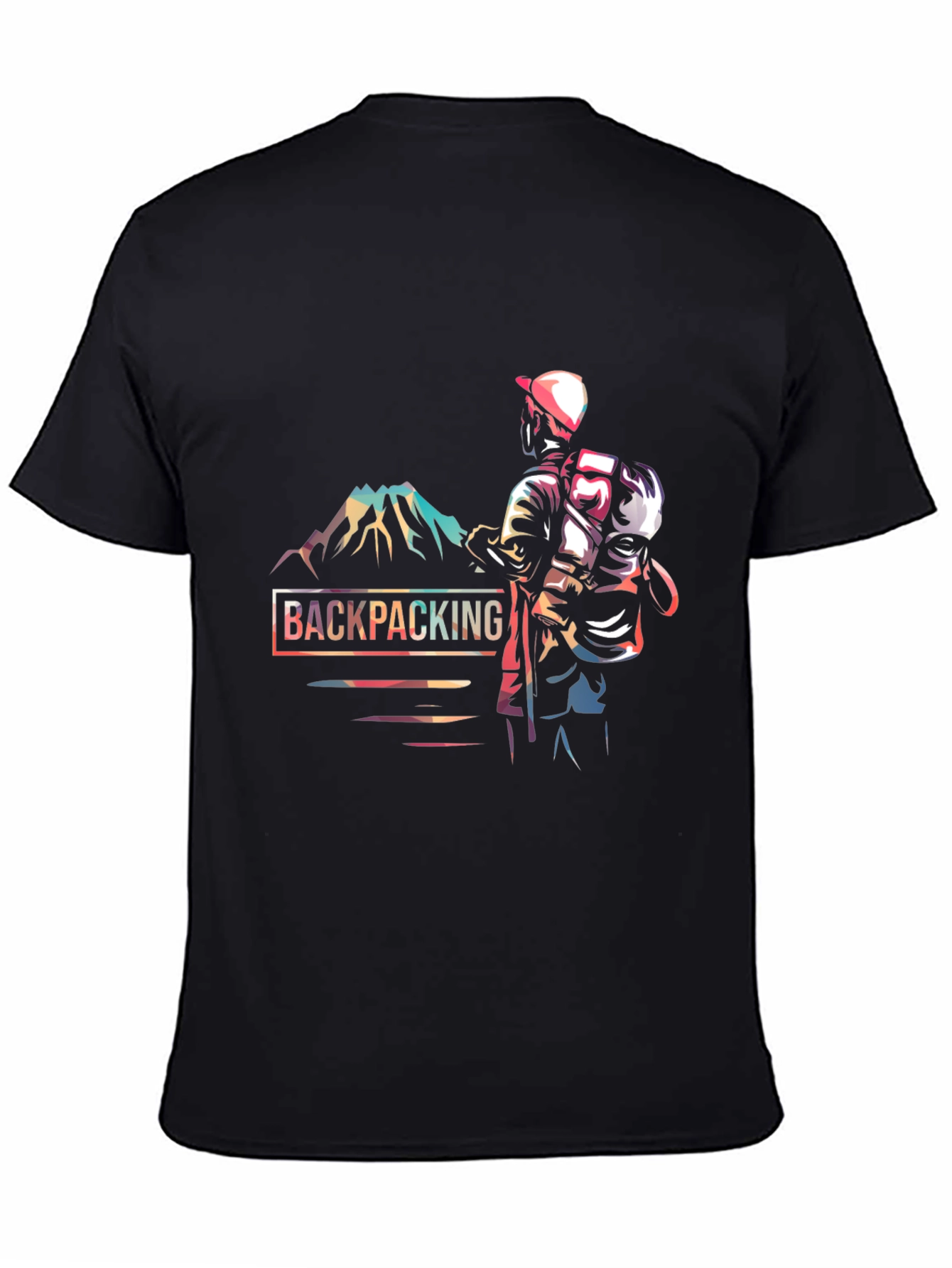 Backpacking Adventure Graphic Tee - Black