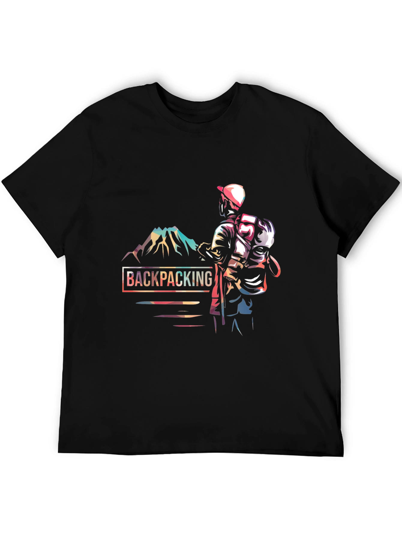 Backpacking Adventure Graphic Tee - Black