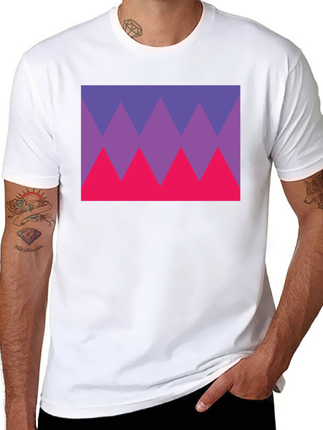 Geometric Triangle Tee - Bold Graphic Print T-Shirt