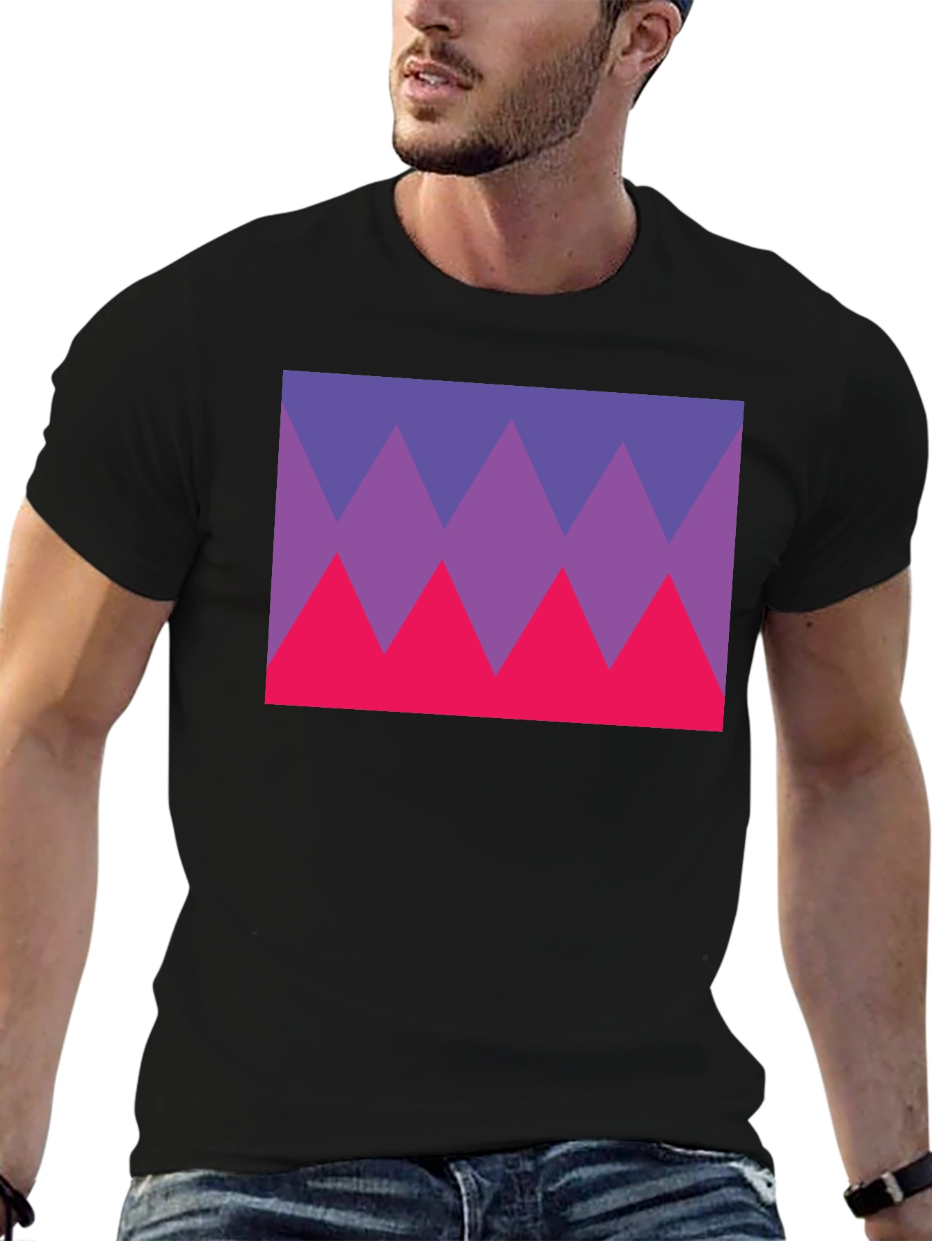 Geometric Triangle Tee - Bold Graphic Print T-Shirt