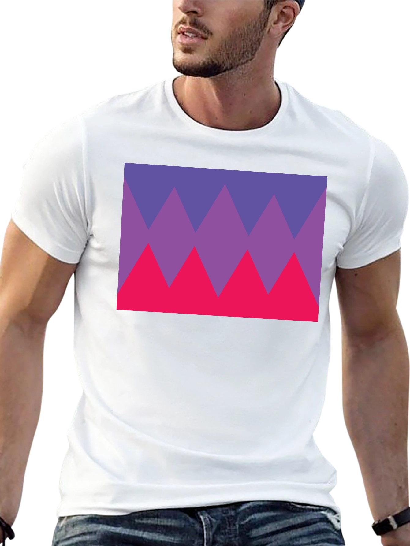 Geometric Triangle Tee - Bold Graphic Print T-Shirt