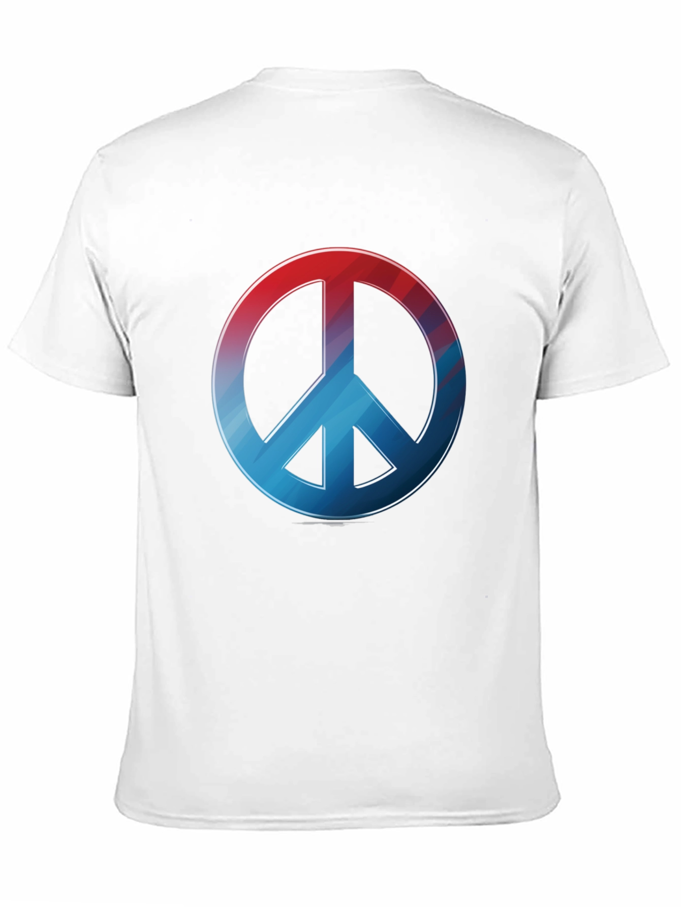 Retro Peace Sign T-Shirt - Red to Blue Gradient
