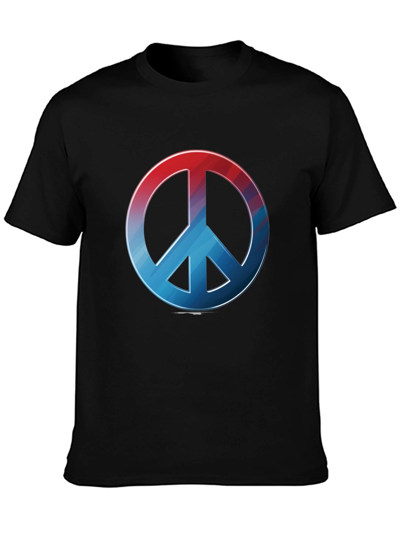 Retro Peace Sign T-Shirt - Red to Blue Gradient