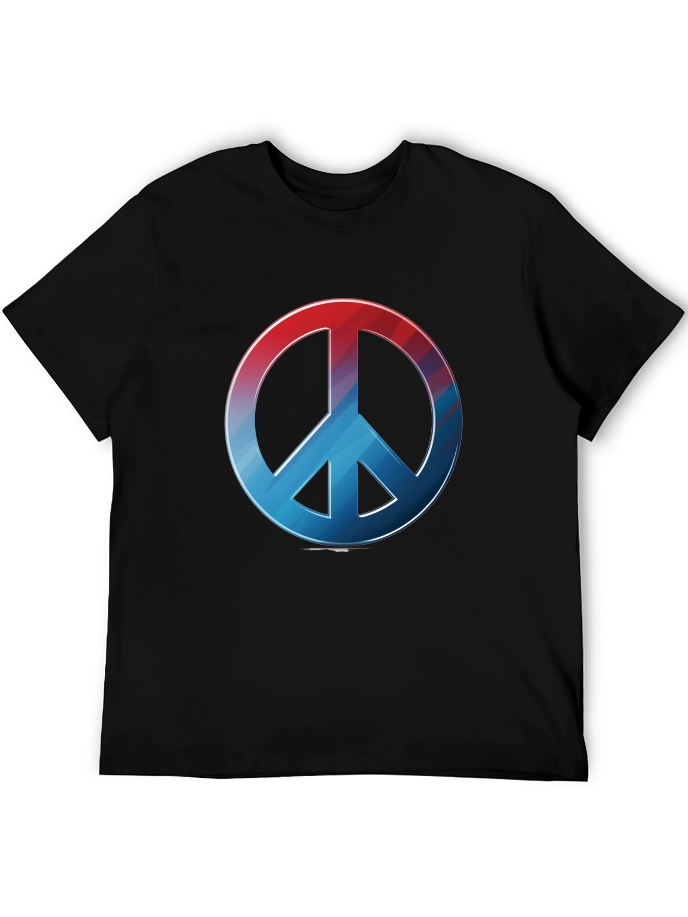 Retro Peace Sign T-Shirt - Red to Blue Gradient