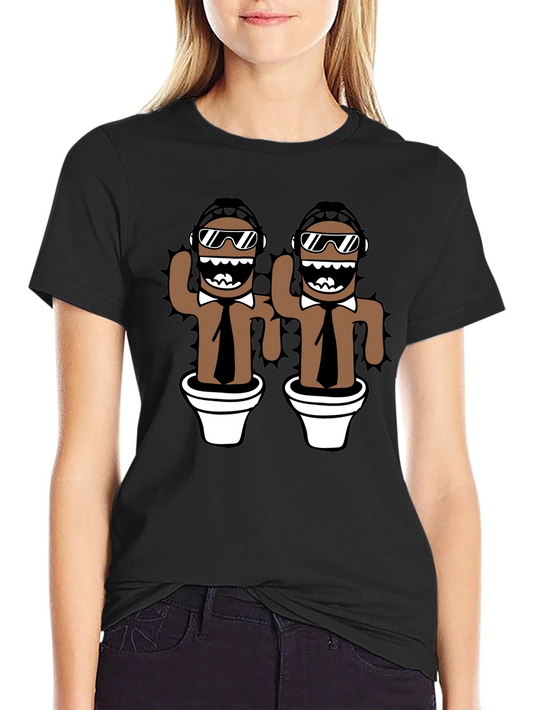 Novelty Cactus Mens Black Graphic Tee