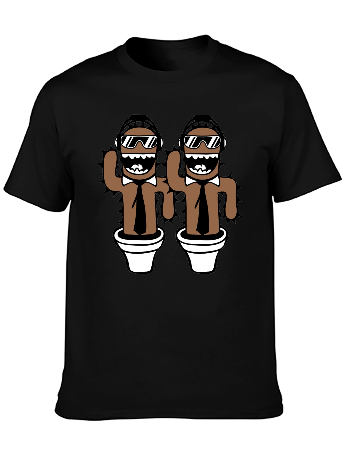 Novelty Cactus Mens Black Graphic Tee