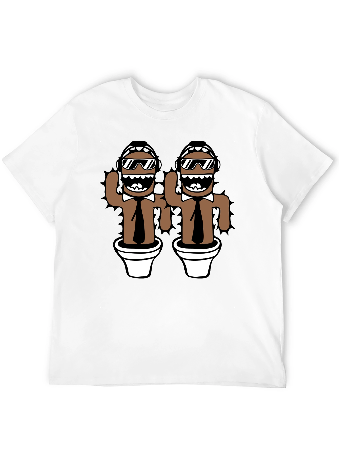 Novelty Cactus Mens Black Graphic Tee