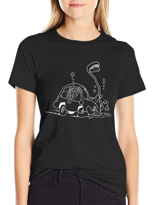 Cartoon Car Black T-Shirt