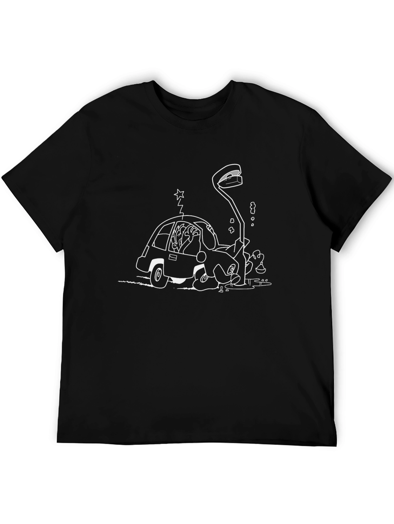 Cartoon Car Black T-Shirt