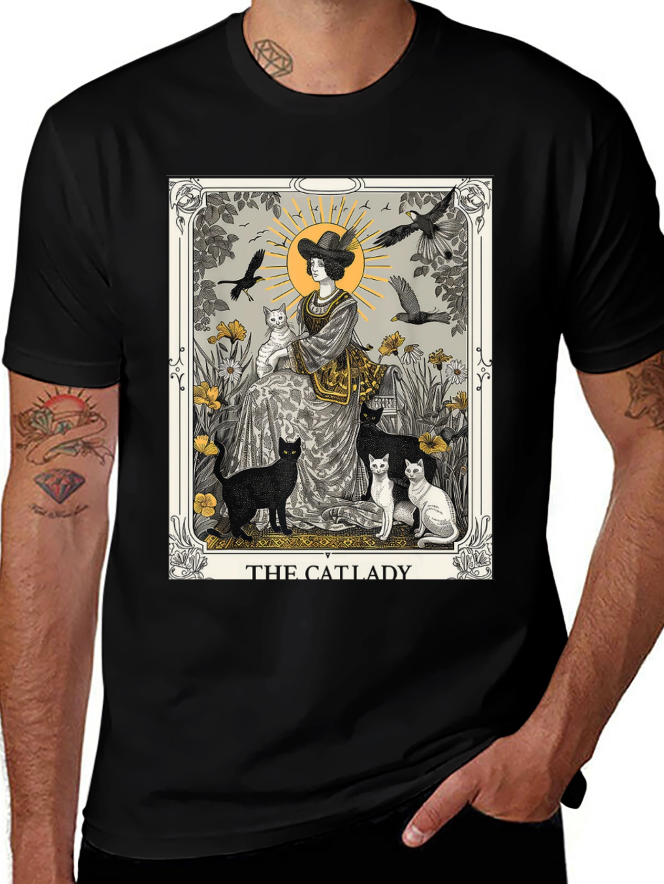 The Catlady Tarot Card T-Shirt - Unisex Graphic Tee