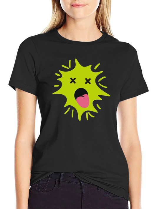 Funny Black T-Shirt with Green Face