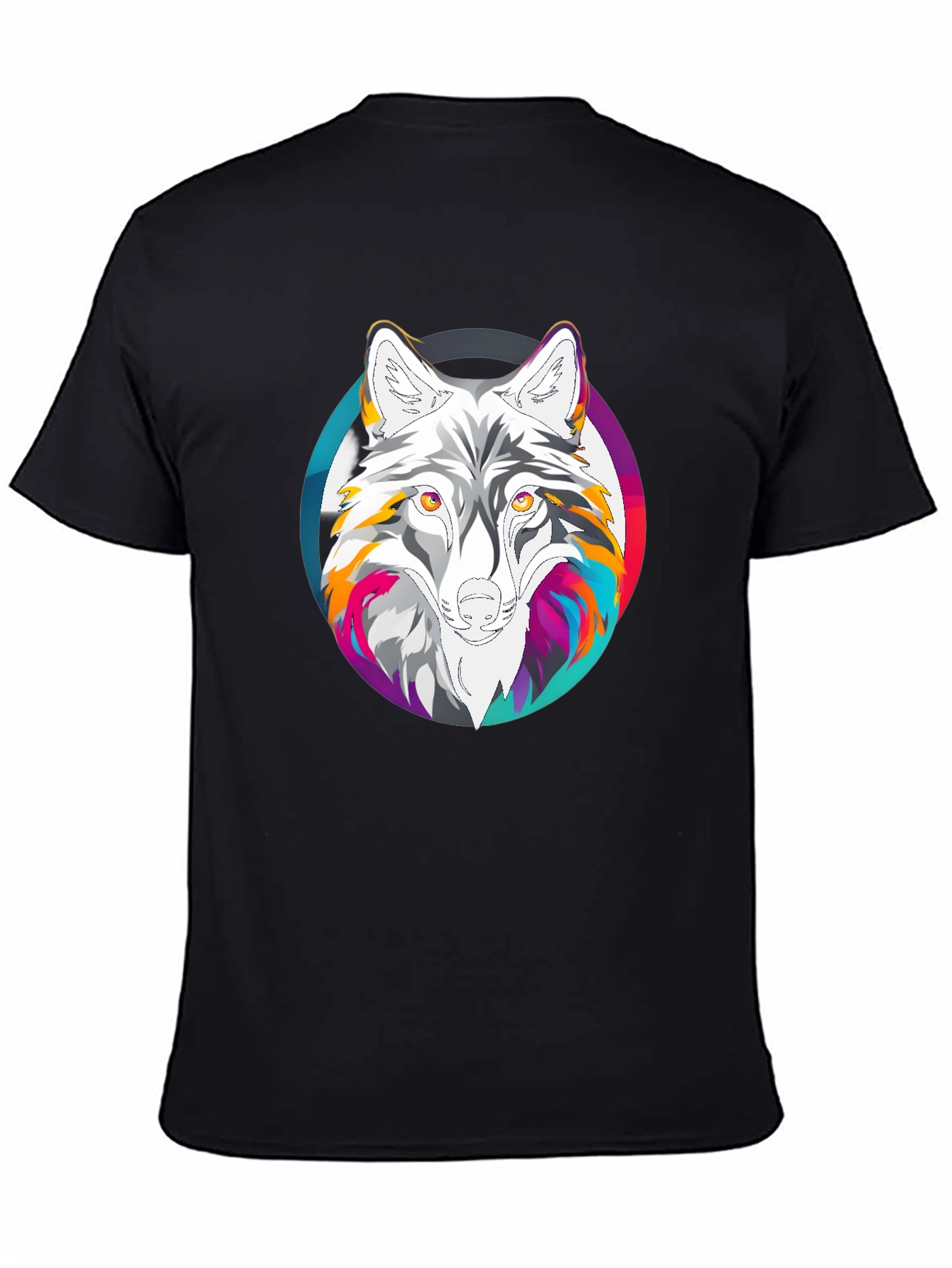 Wolf Graphic Print Black T-Shirt