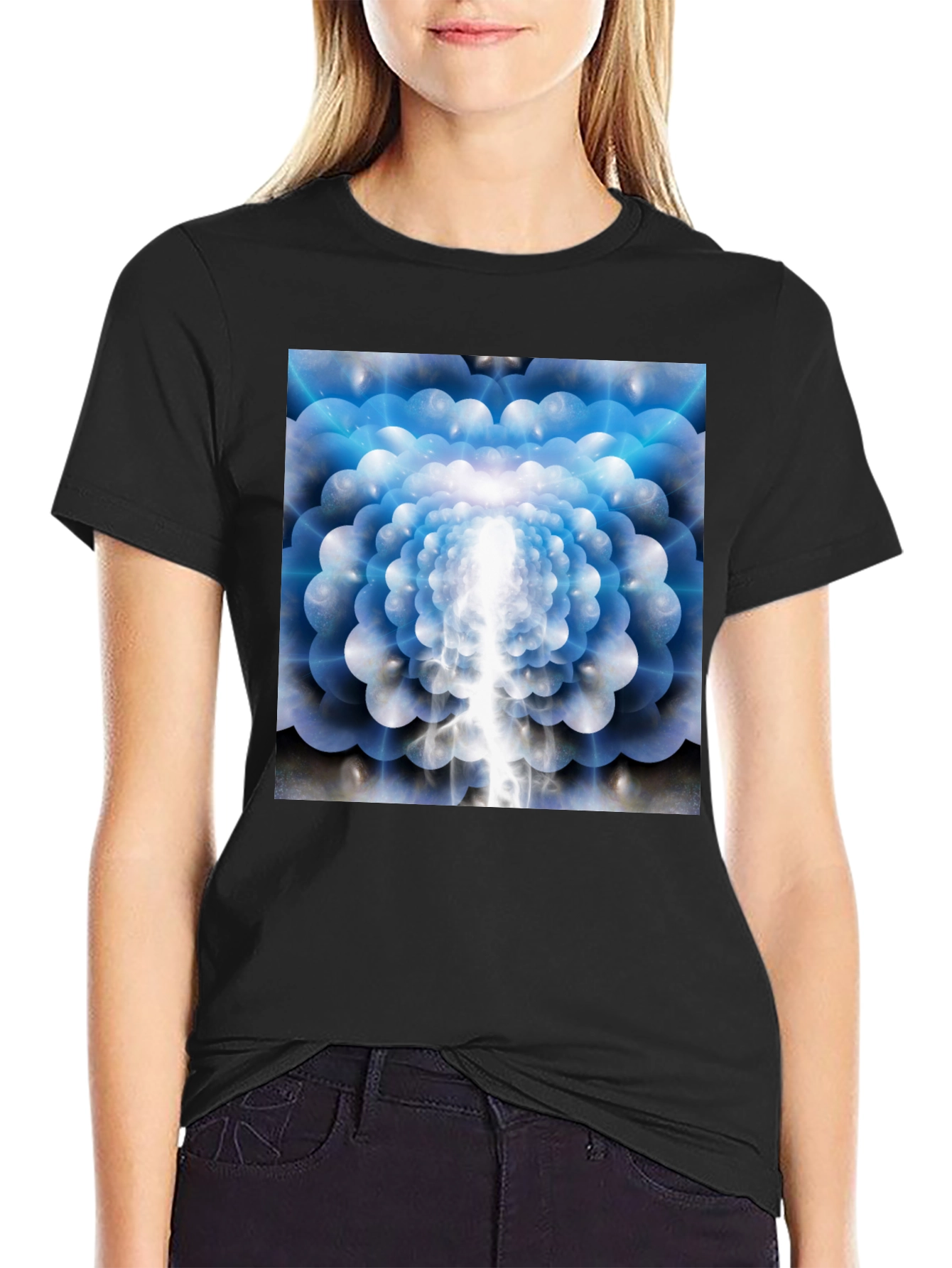 Abstract Light Tunnel Graphic Tee - Modern Artistic Design