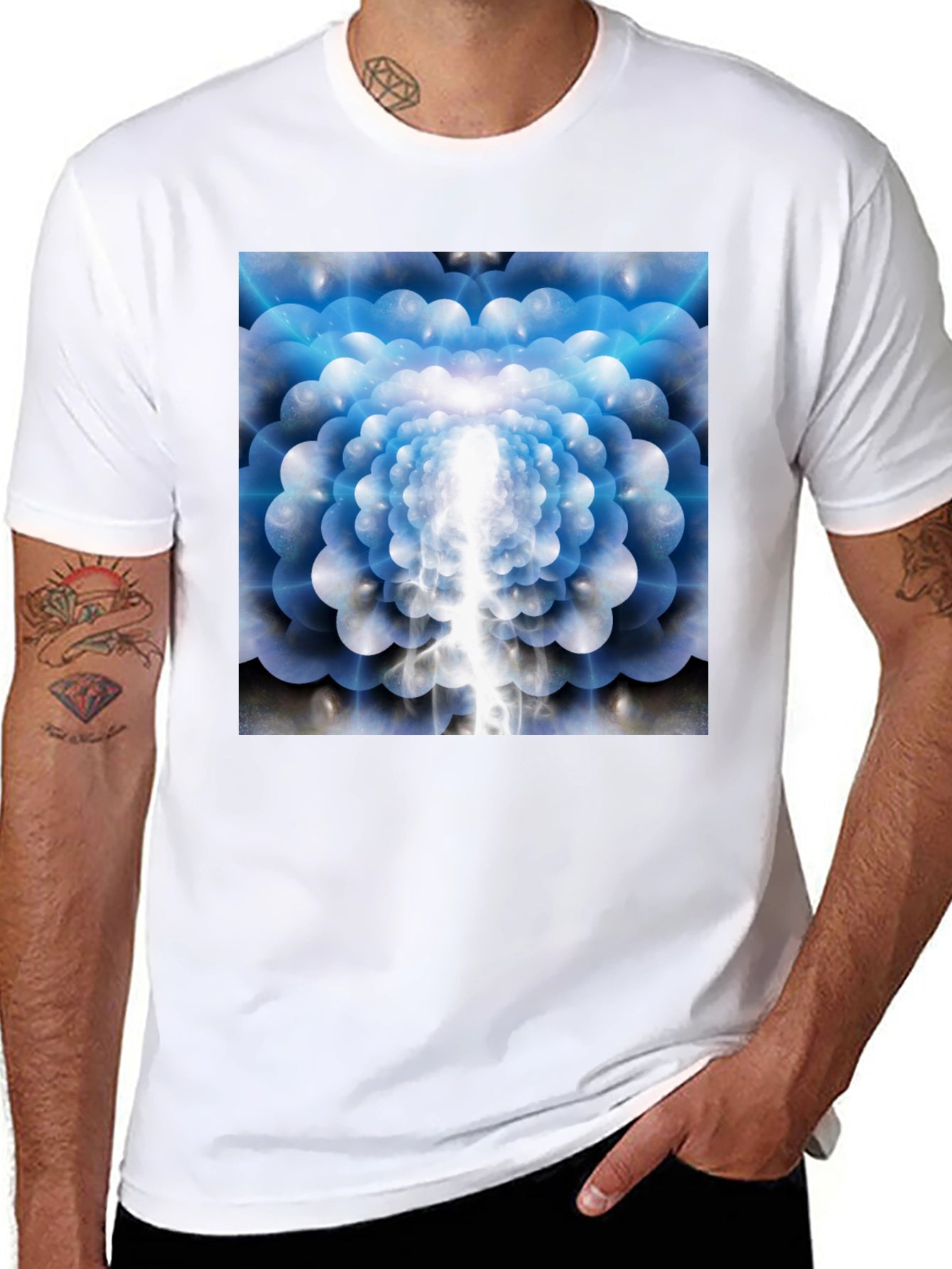 Abstract Light Tunnel Graphic Tee - Modern Artistic Design