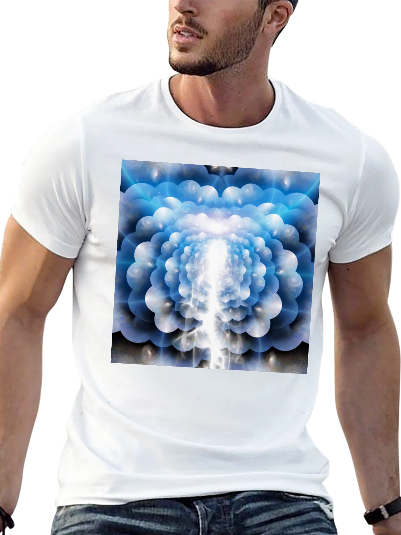 Abstract Light Tunnel Graphic Tee - Modern Artistic Design