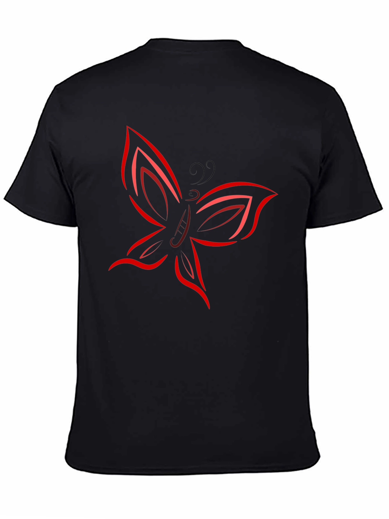 Butterfly Graphic T-Shirt - Bold Red Design
