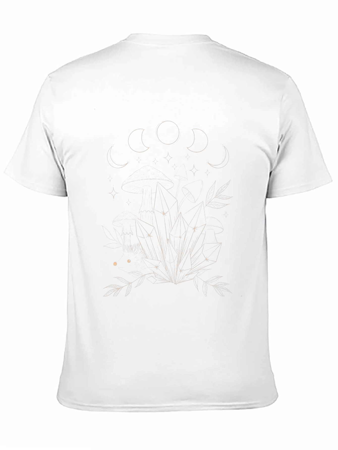 Mystic Moon Phases & Crystals Black T-Shirt