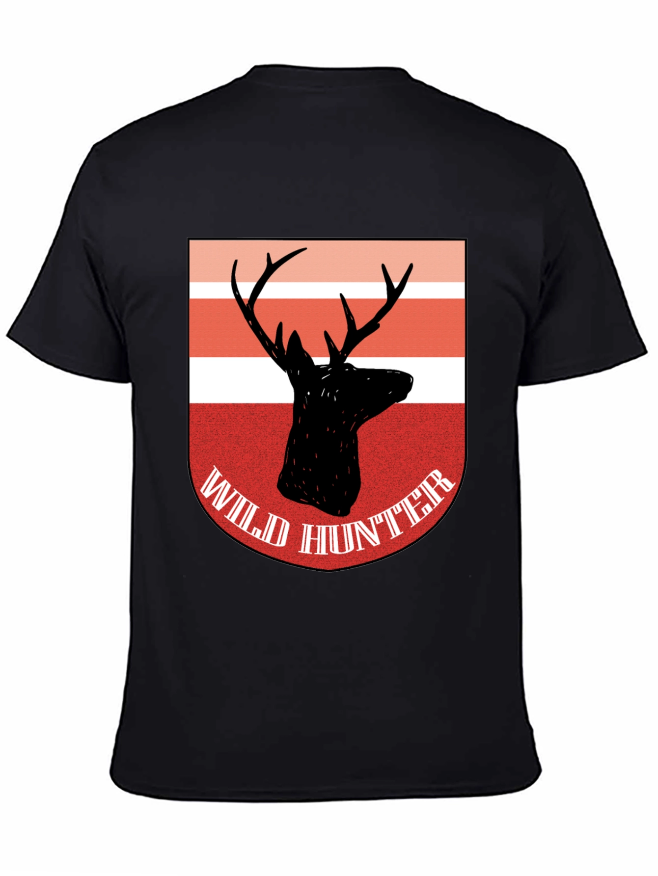Wild Hunter Deer Graphic Tee - Classic Black Cotton