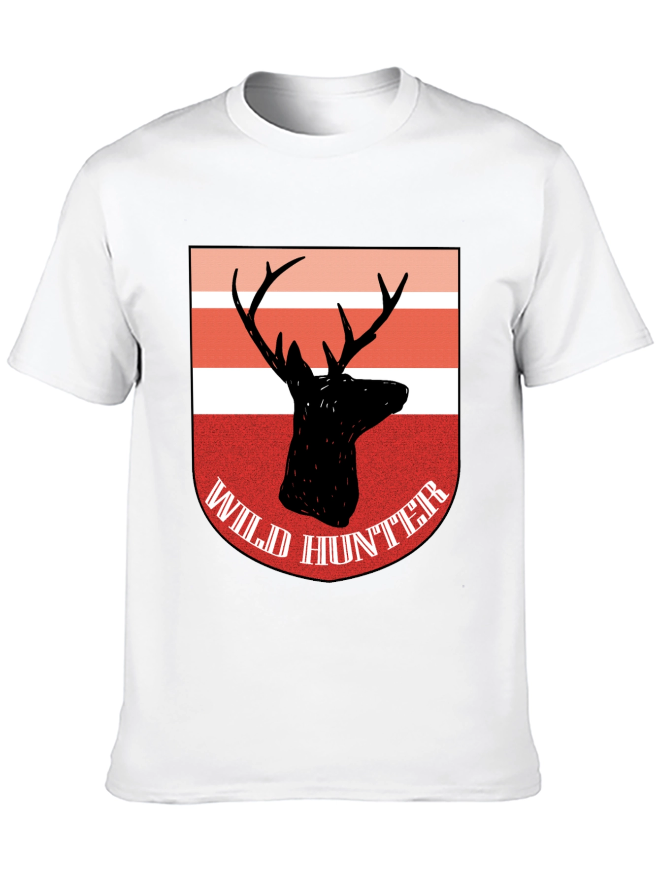 Wild Hunter Deer Graphic Tee - Classic Black Cotton