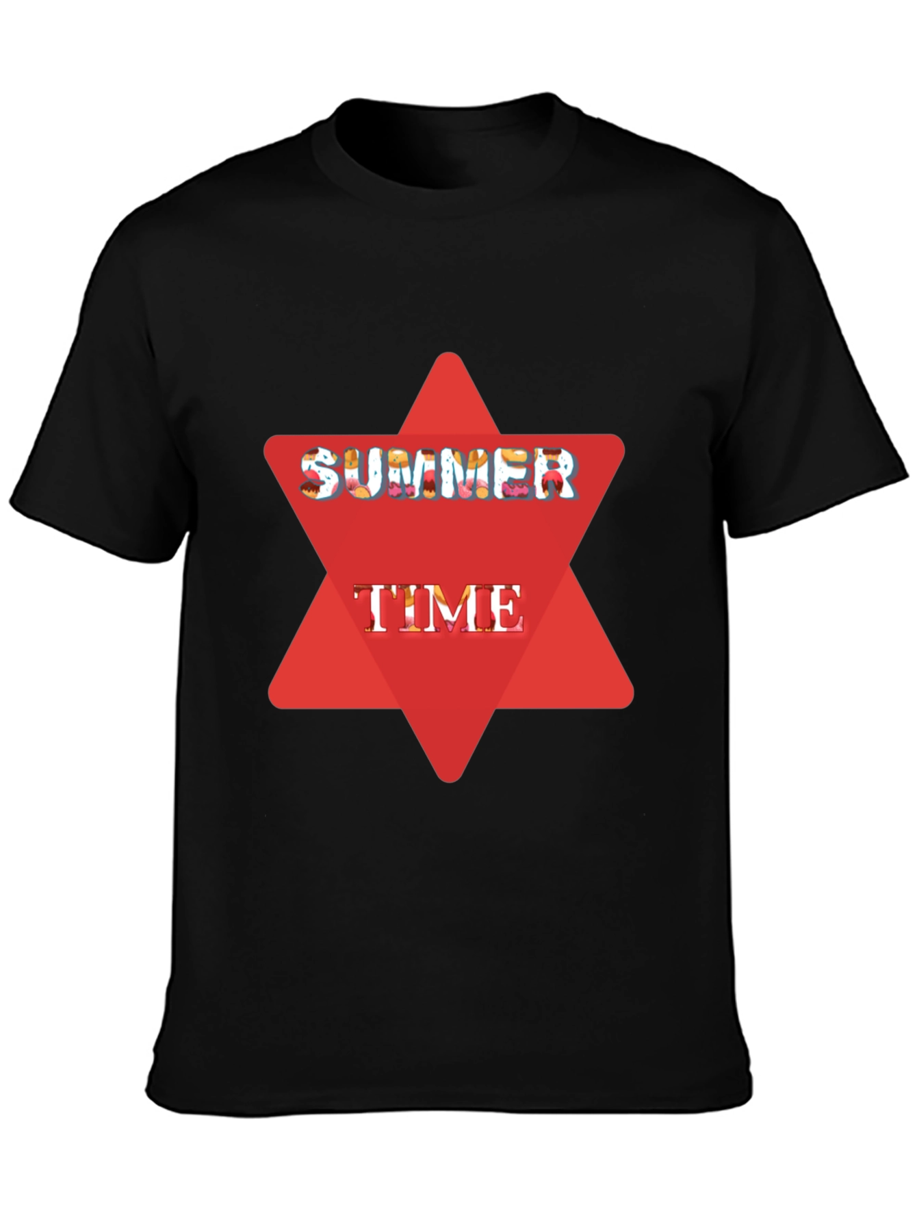 Summer Time Black Graphic T-Shirt