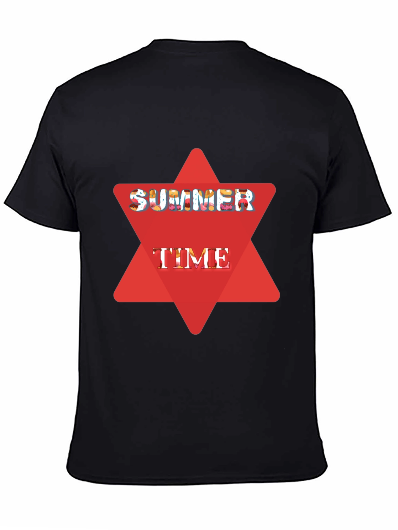 Summer Time Black Graphic T-Shirt