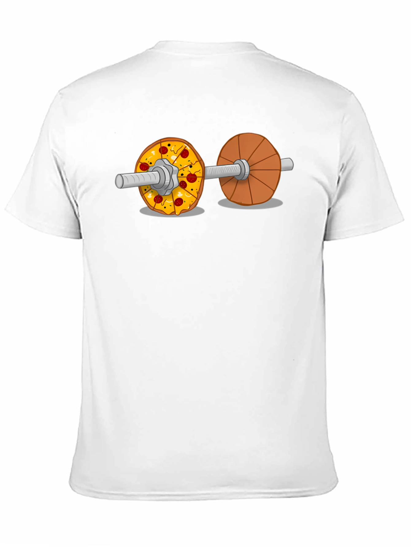 Pizza Dumbbell Graphic Tee - Fitness & Foodie Fun