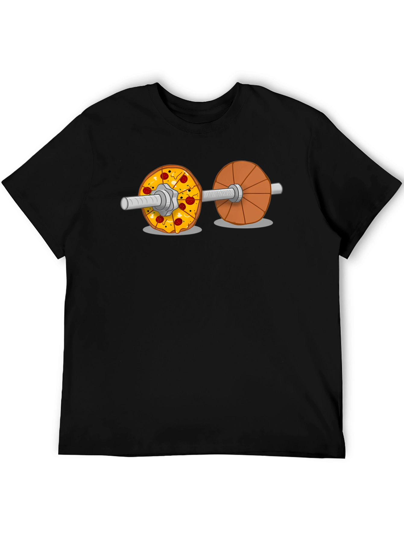Pizza Dumbbell Graphic Tee - Fitness & Foodie Fun