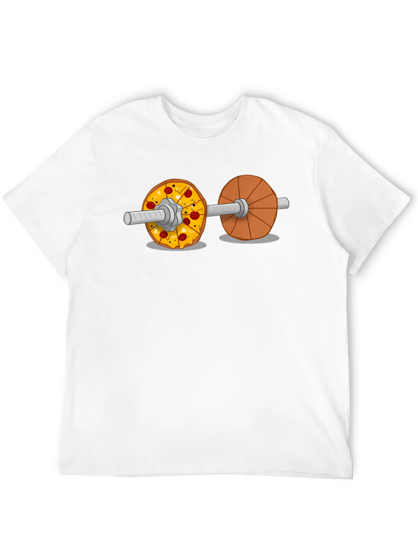 Pizza Dumbbell Graphic Tee - Fitness & Foodie Fun