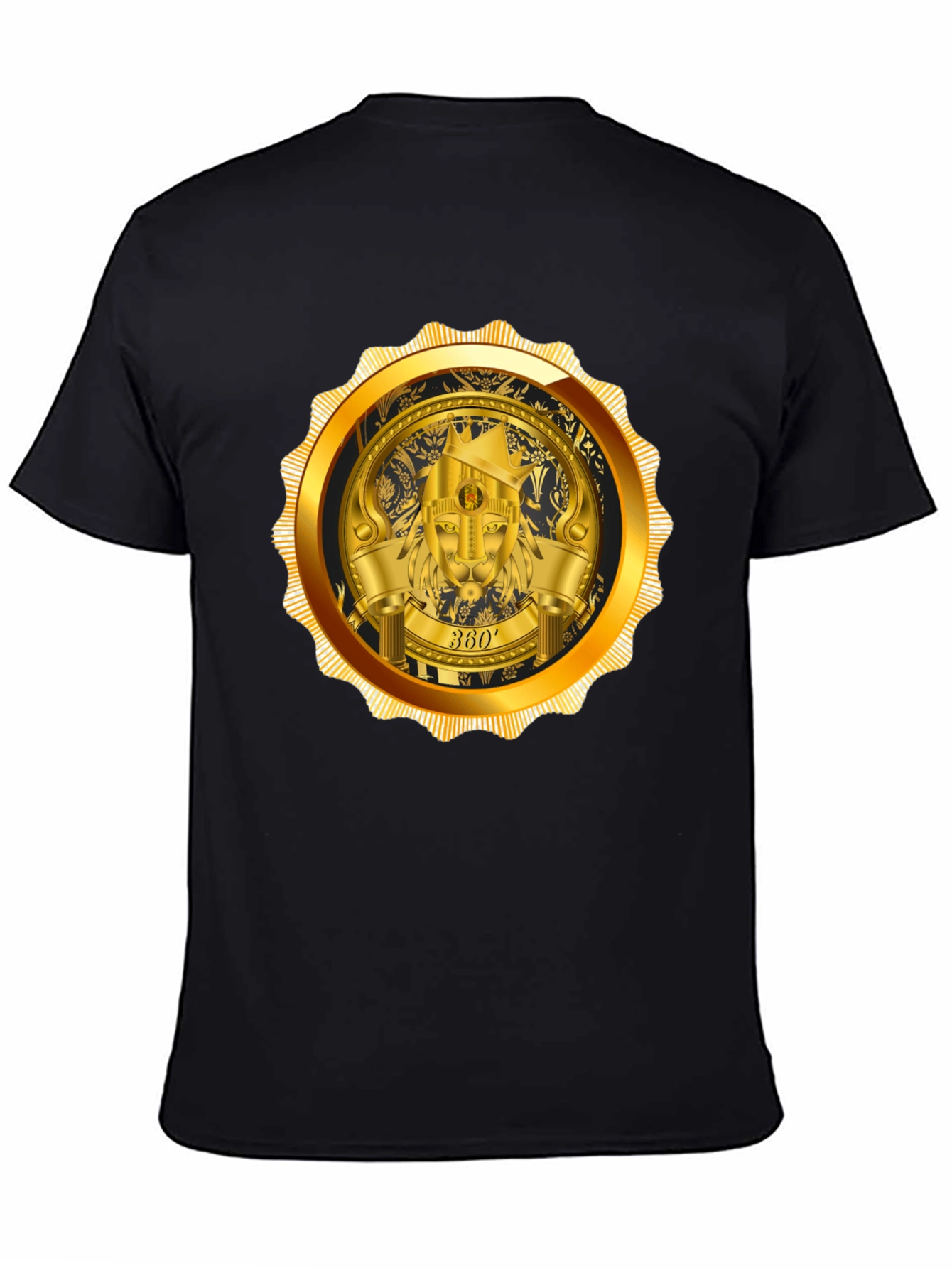 Gold Lion Emblem Black T-Shirt