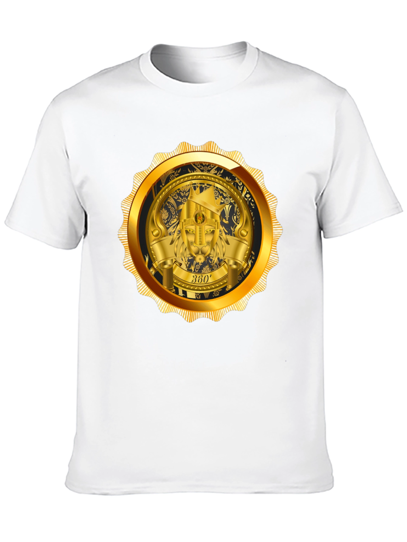 Gold Lion Emblem Black T-Shirt