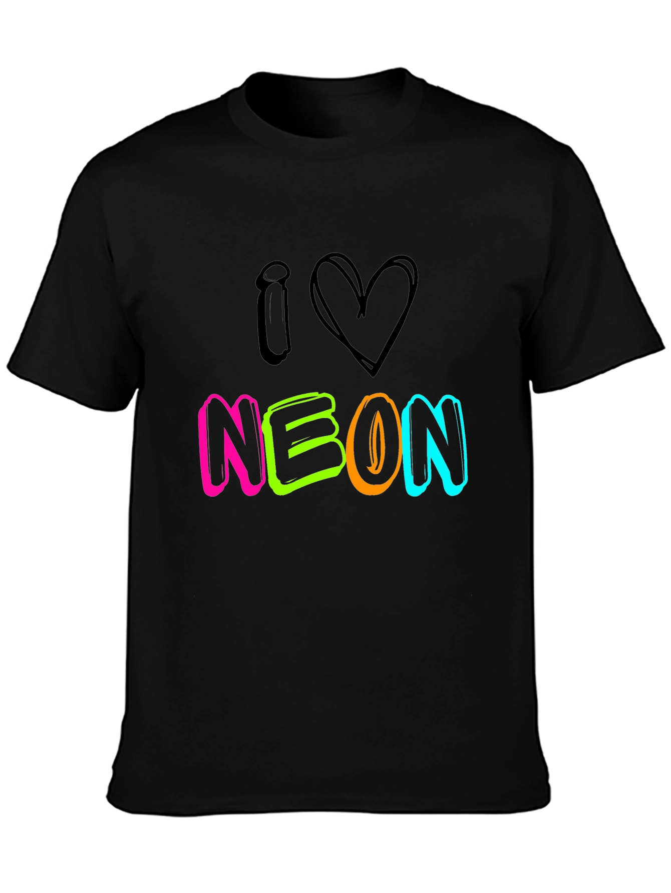 I Love Neon Black T-Shirt