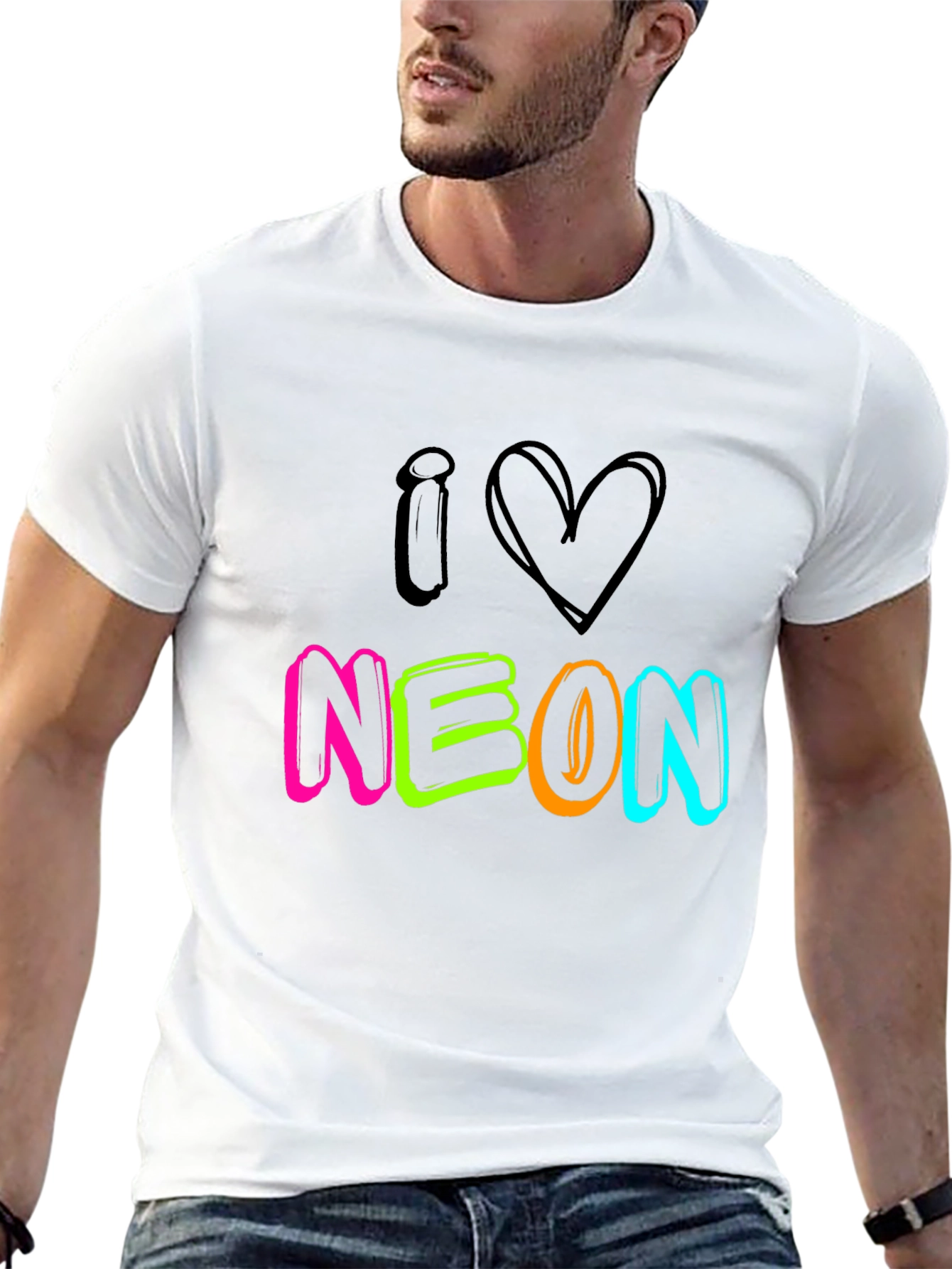 I Love Neon Black T-Shirt