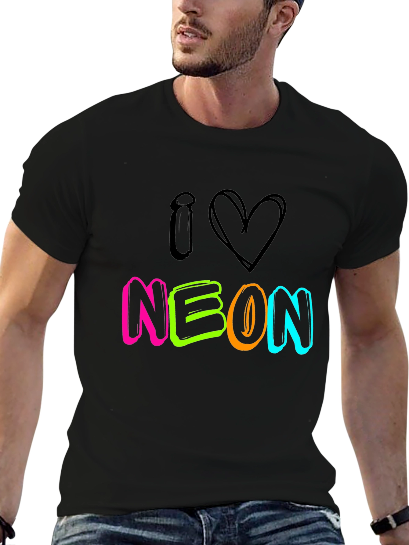 I Love Neon Black T-Shirt