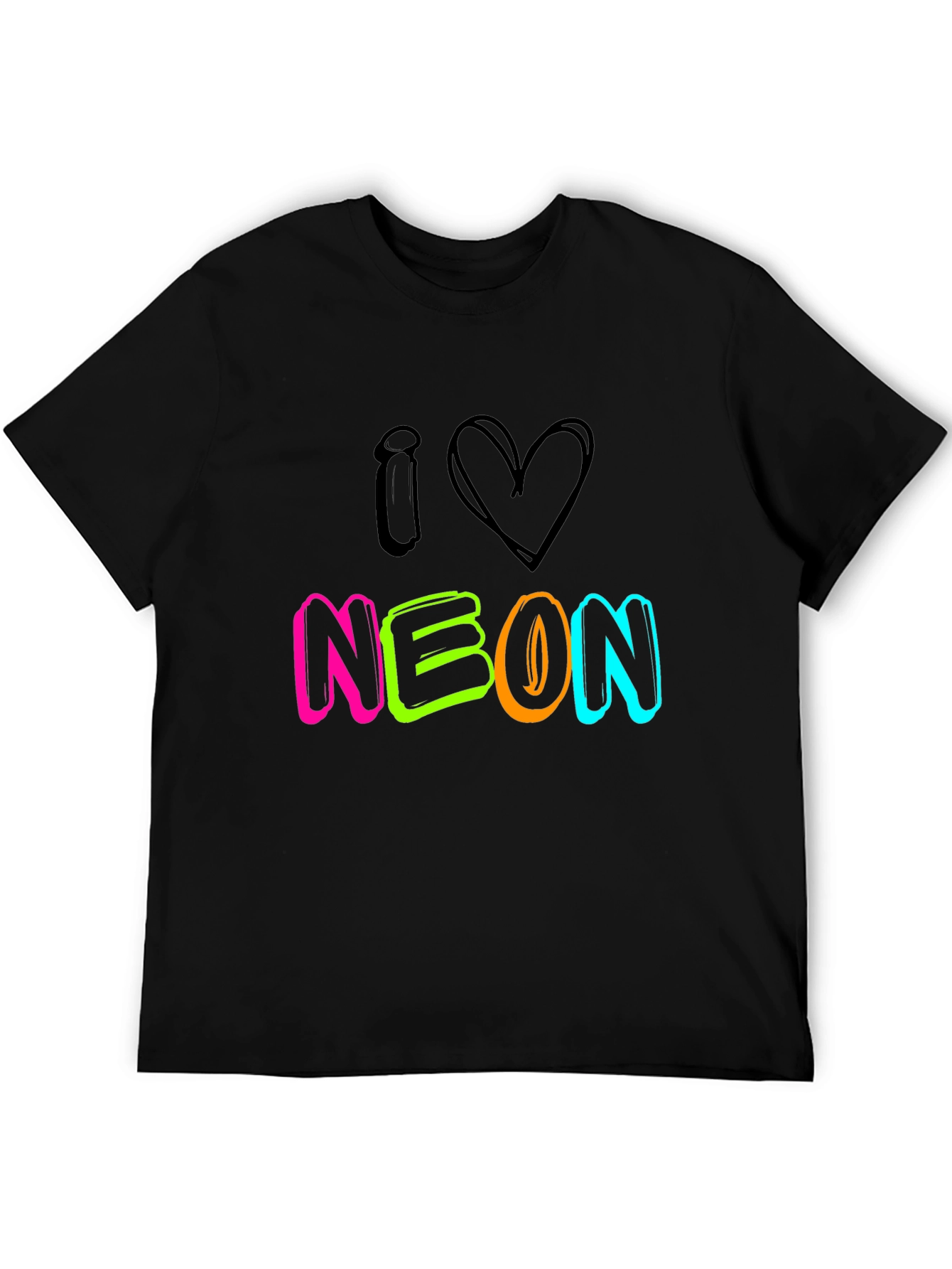 I Love Neon Black T-Shirt