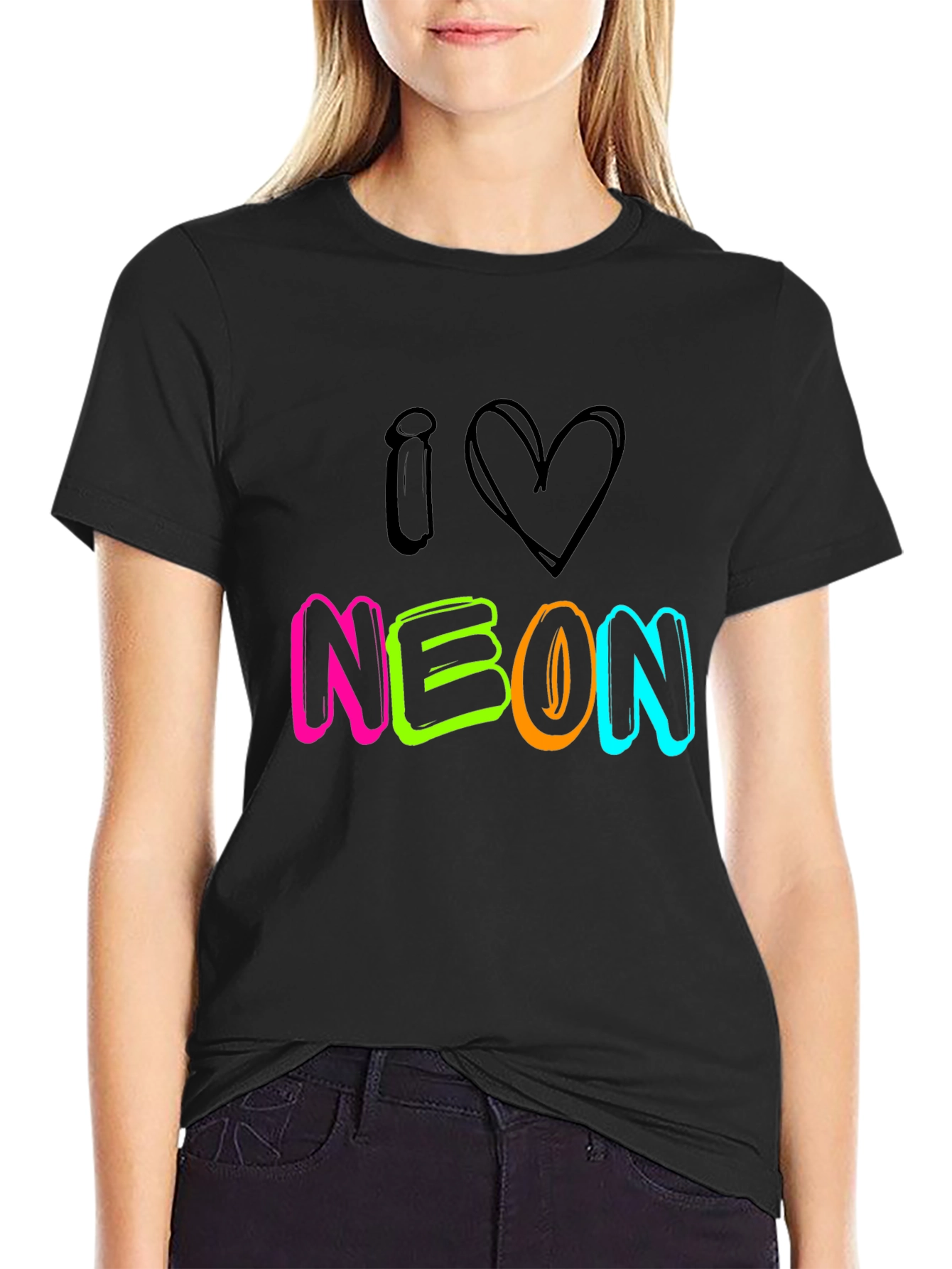I Love Neon Black T-Shirt