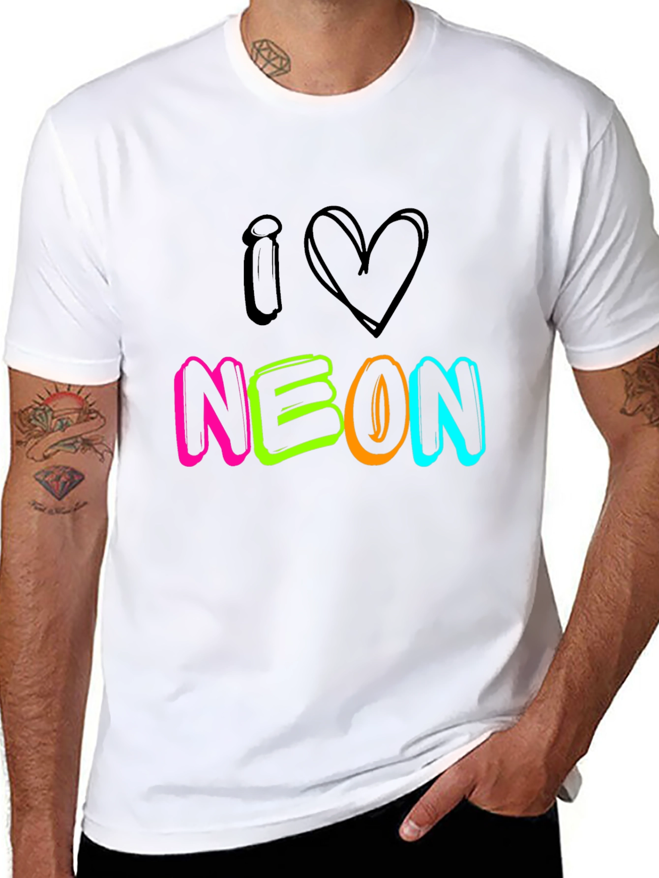 I Love Neon Black T-Shirt