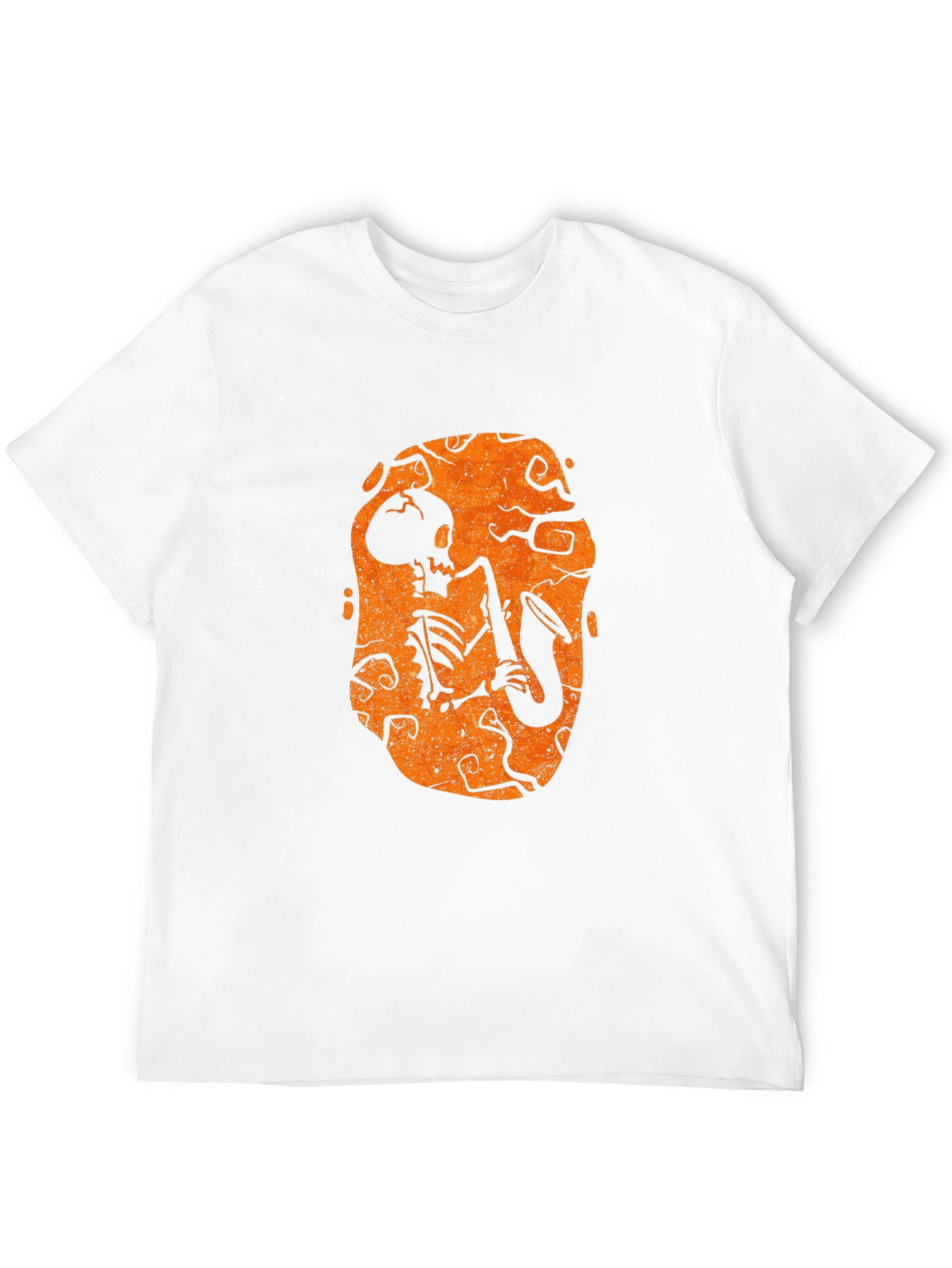 Skeleton Sax Player Halloween Graphic Tee