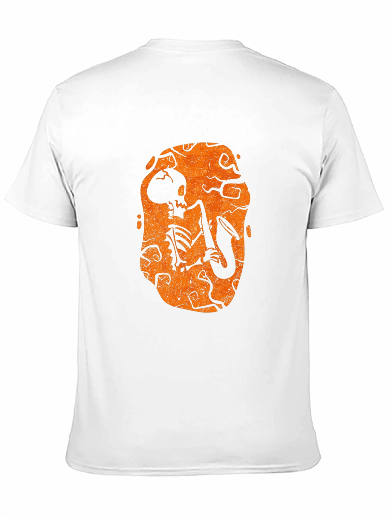 Skeleton Sax Player Halloween Graphic Tee