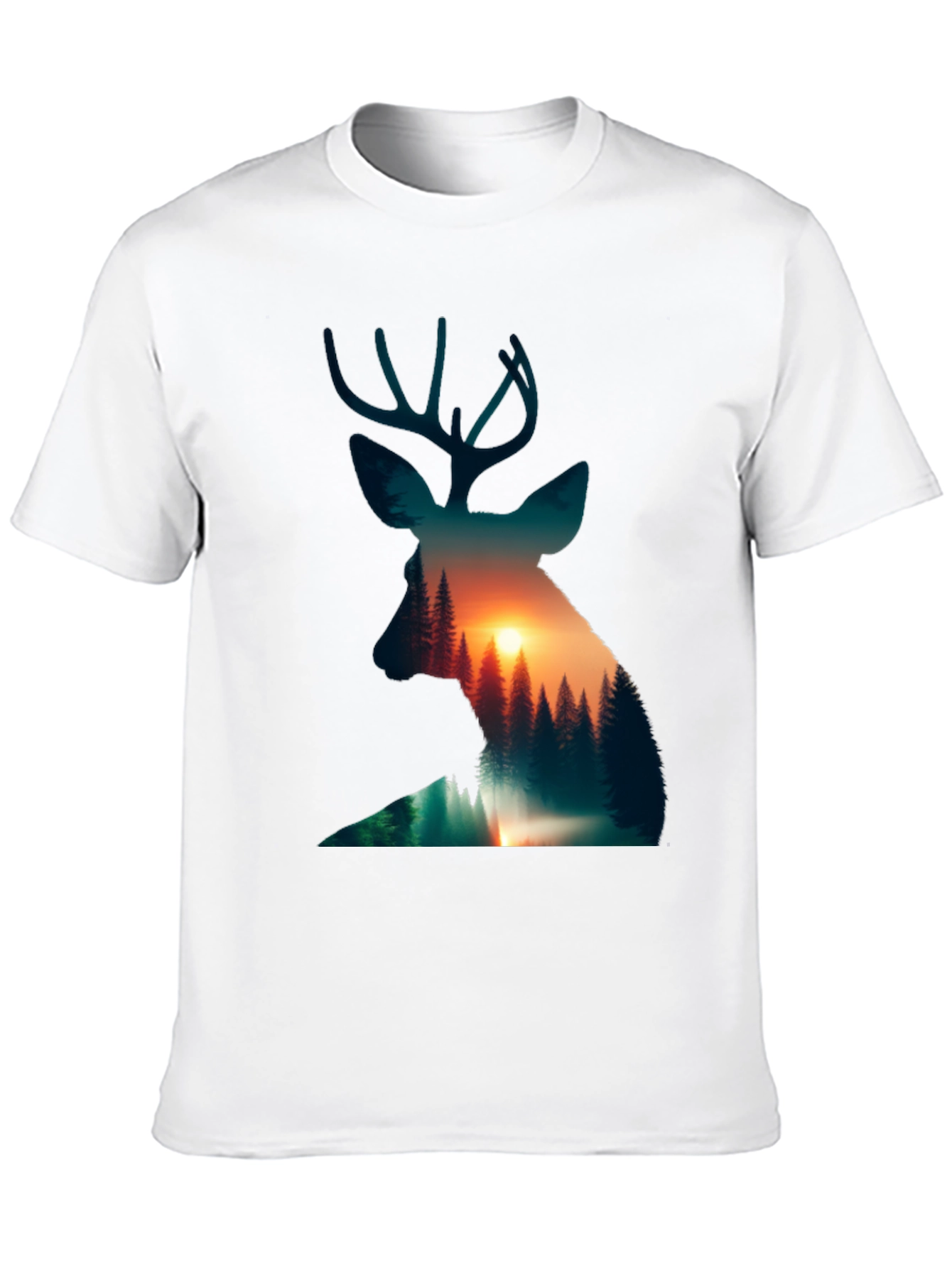 Deer Silhouette Sunset Graphic Tee