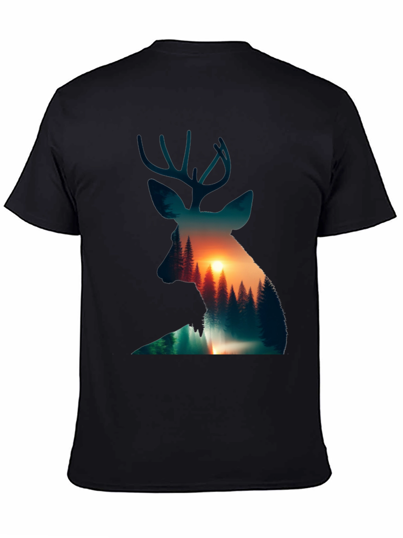 Deer Silhouette Sunset Graphic Tee