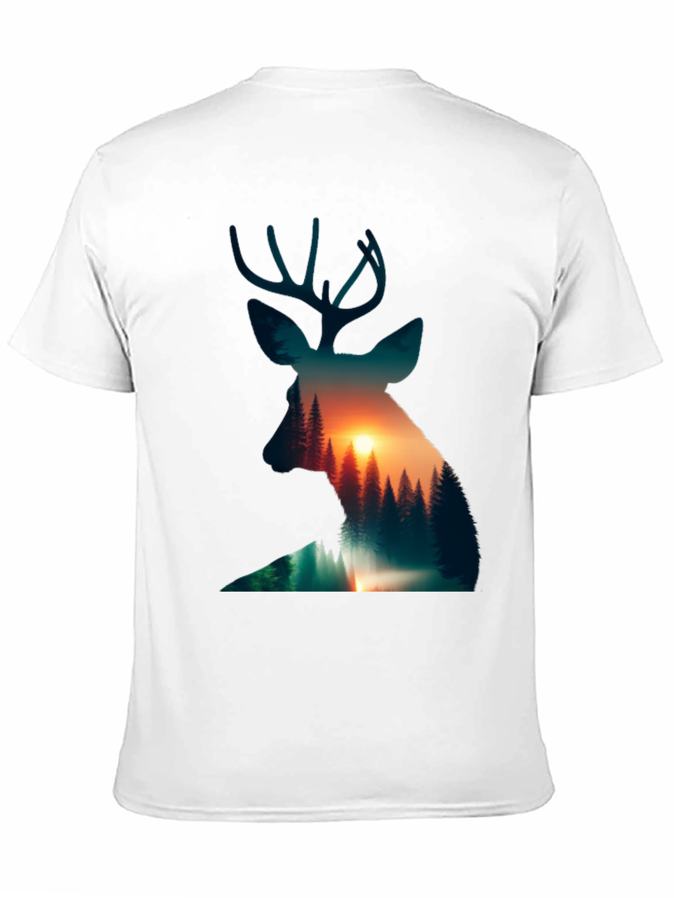 Deer Silhouette Sunset Graphic Tee