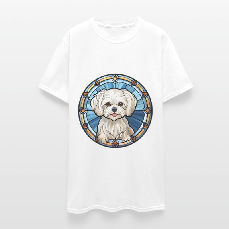 Maltese Dog Breed Watercolor Glass