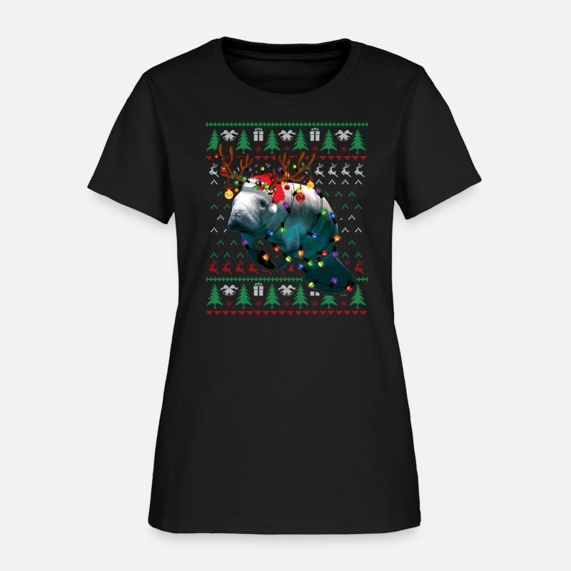 Manatee Light Reindeer Pajama Ugly