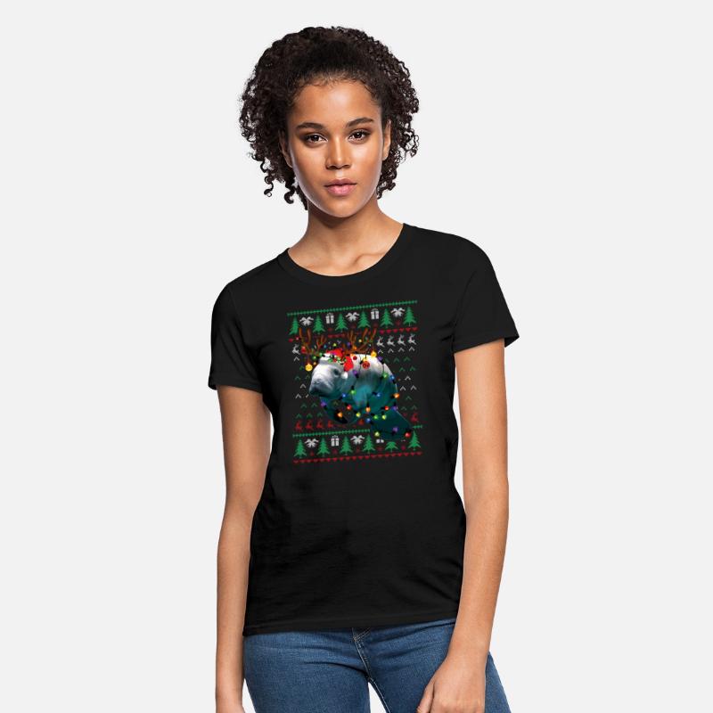 Manatee Light Reindeer Pajama Ugly