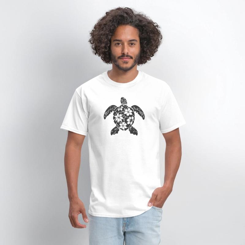 Marine Turtle Floral Silhouette