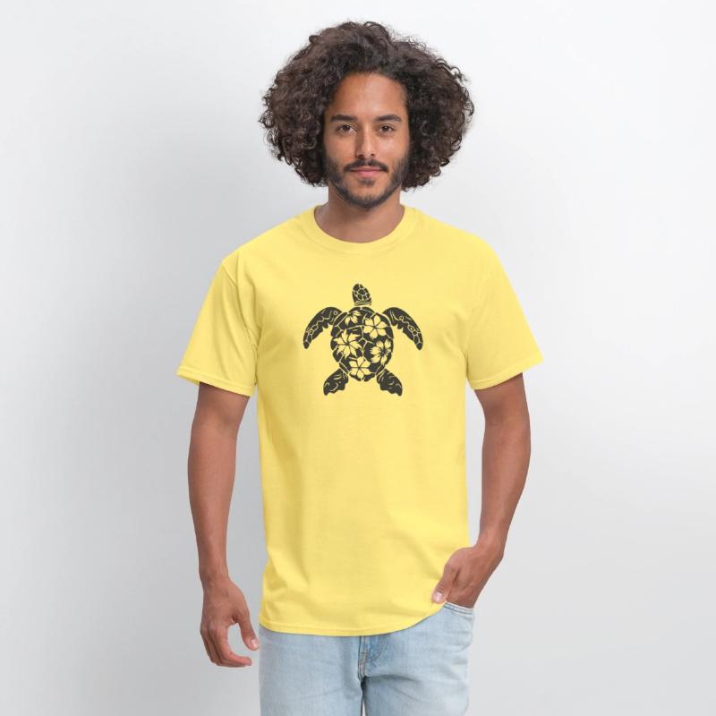 Marine Turtle Floral Silhouette
