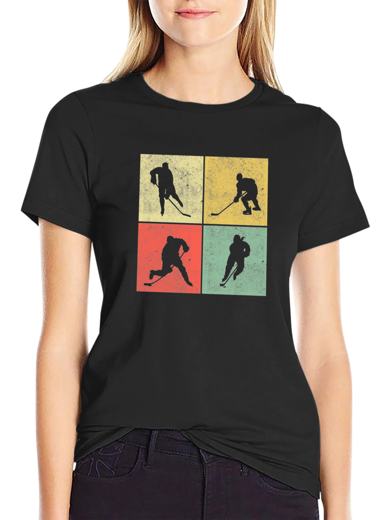 Retro Hockey Player Silhouette T-Shirt